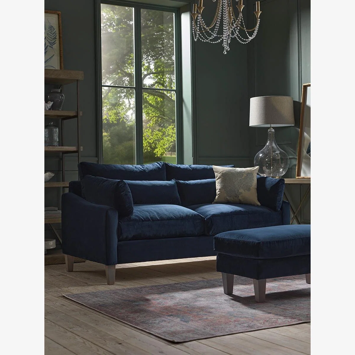 Boras Three Seater Sofa – Soft Blush Herringbone – image 1