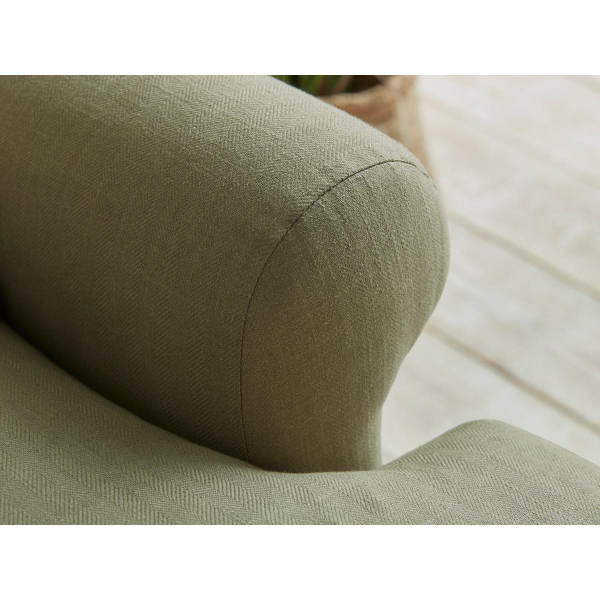 Visby Three Seater Sofa – Dusky Blue Cotton Stripe – image 6