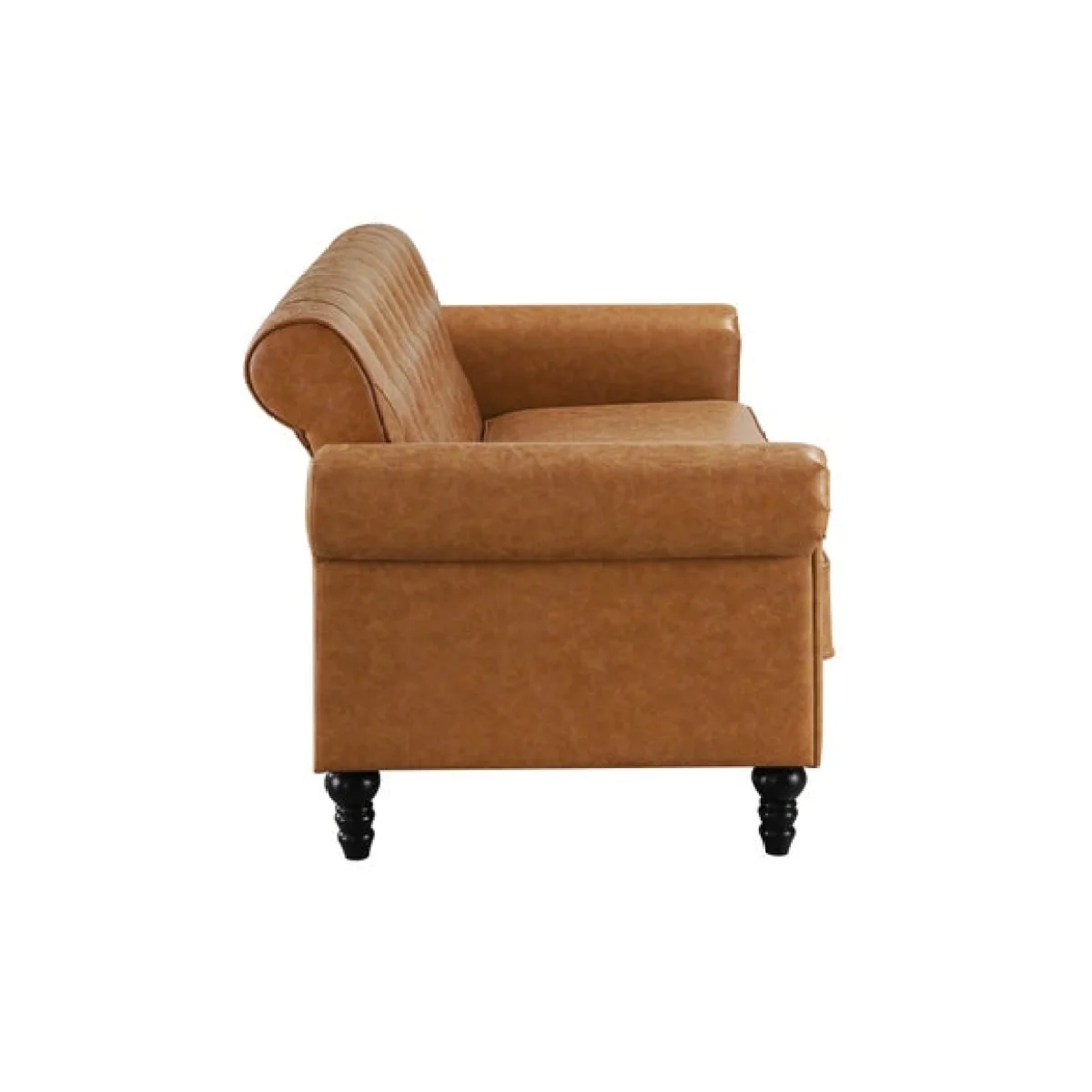 Return - Greta Faux Leather 3 Seater Sofa, Tan – image 4