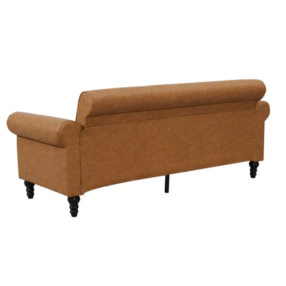 Return - Greta Faux Leather 3 Seater Sofa, Tan – image 5