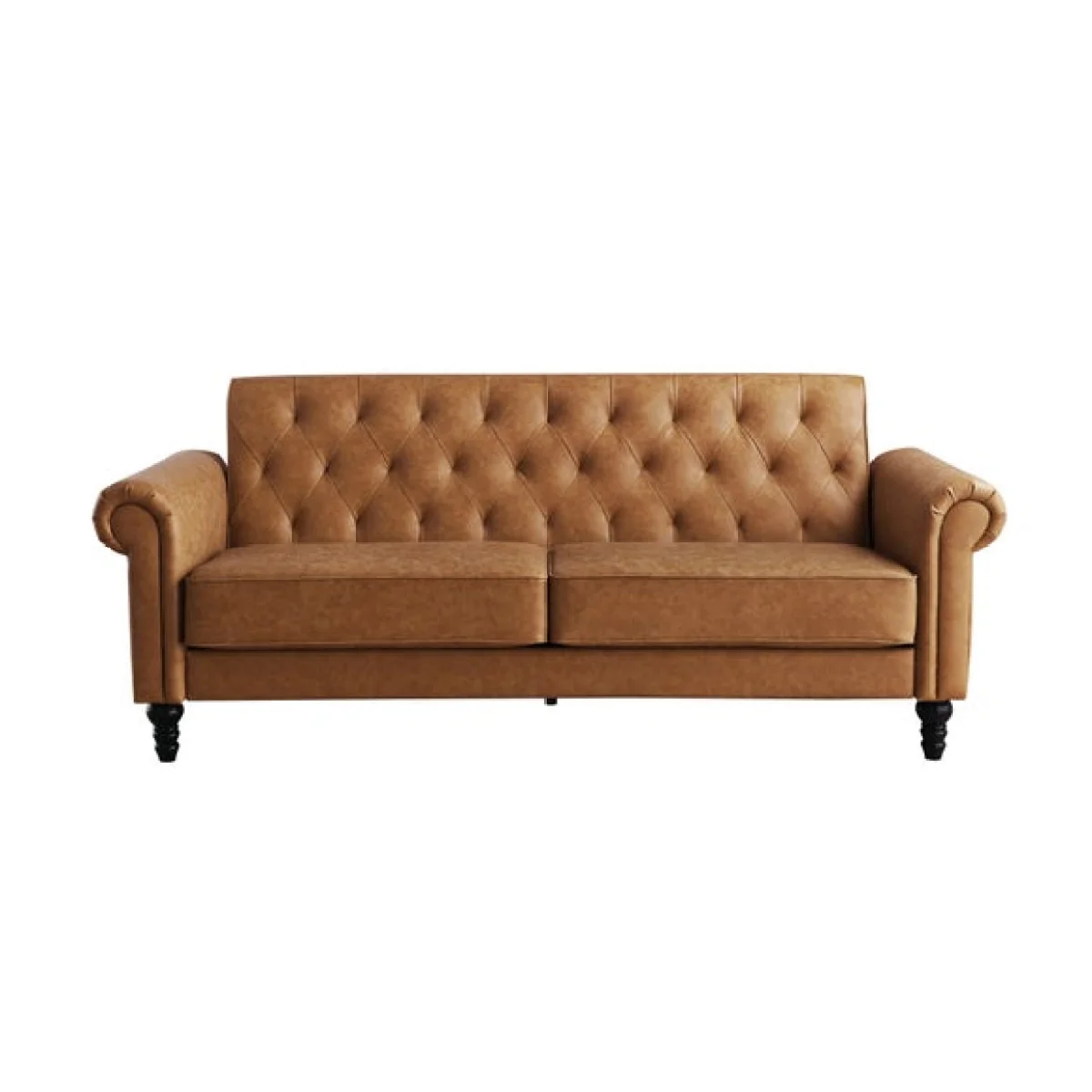 Return - Greta Faux Leather 3 Seater Sofa, Tan – image 6