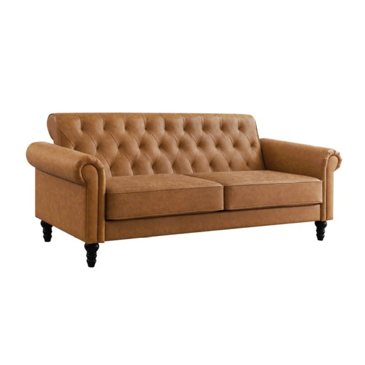 Return - Greta Faux Leather 3 Seater Sofa, Tan – image 7