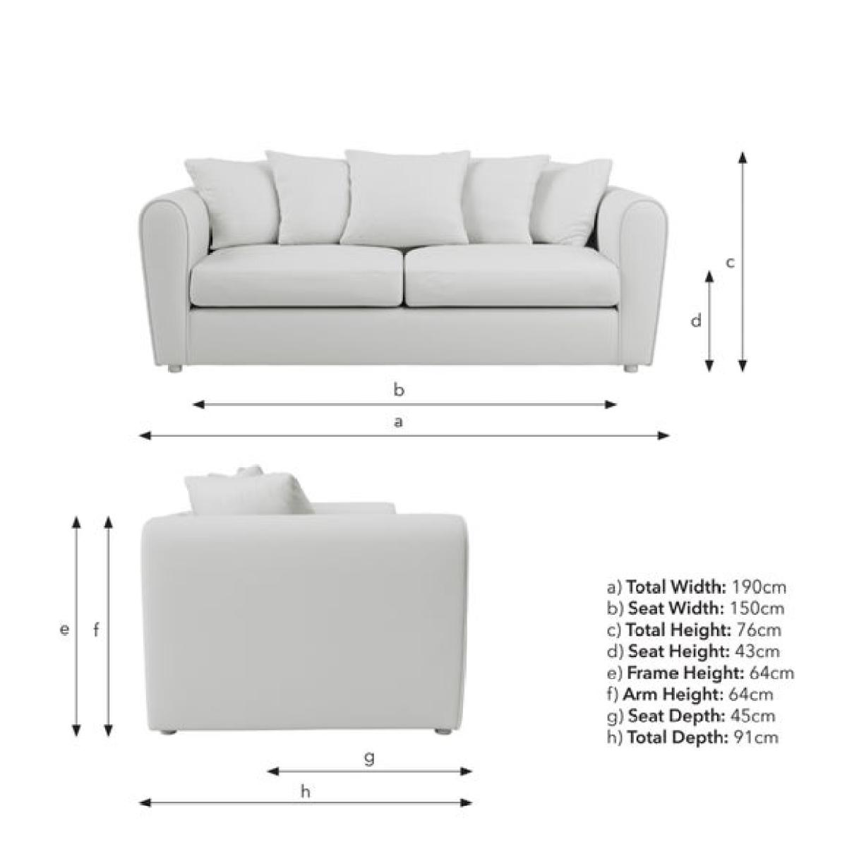 Blake Multi Texture 3 Seater Sofa – image 9