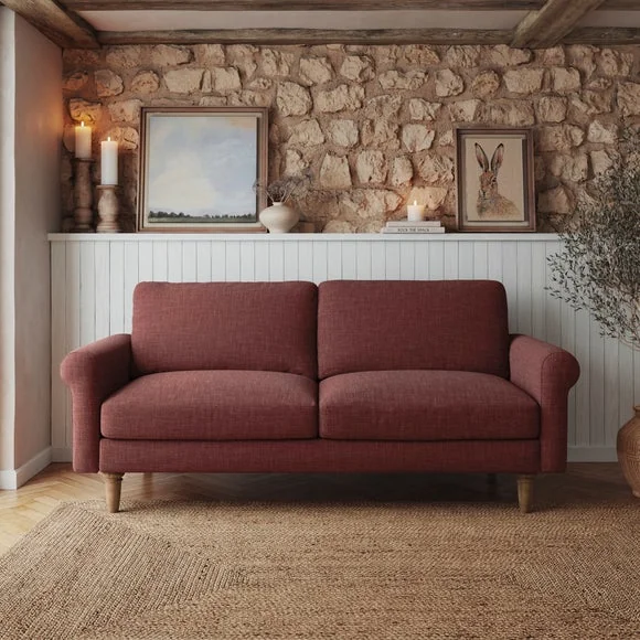 Maeve Faux Linen Compact 3 Seater Sofa – image 1