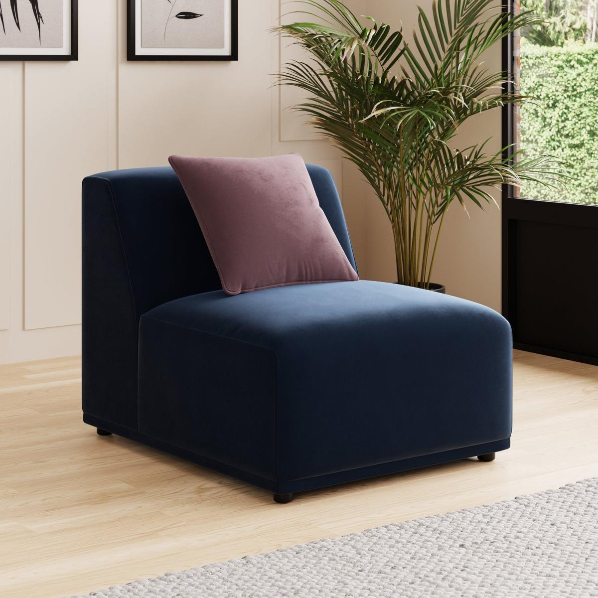 Modular Cruz Luxe Navy Velvet 3 Seater Sofa Velvet Luxe Navy – image 3