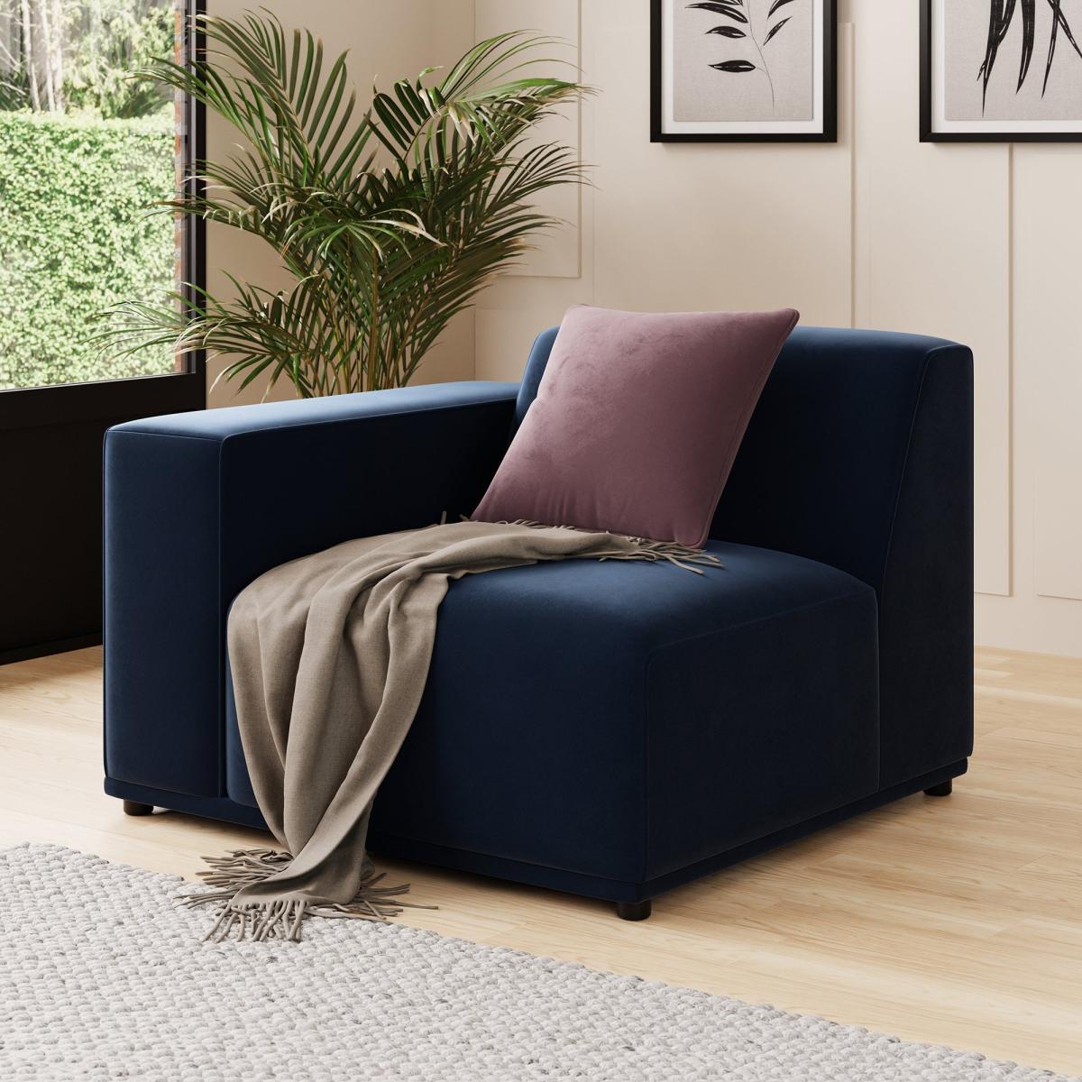 Modular Cruz Luxe Navy Velvet 3 Seater Sofa Velvet Luxe Navy – image 1