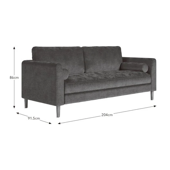 Max Soft Tonal Chenille 3 Seater Sofa – image 9