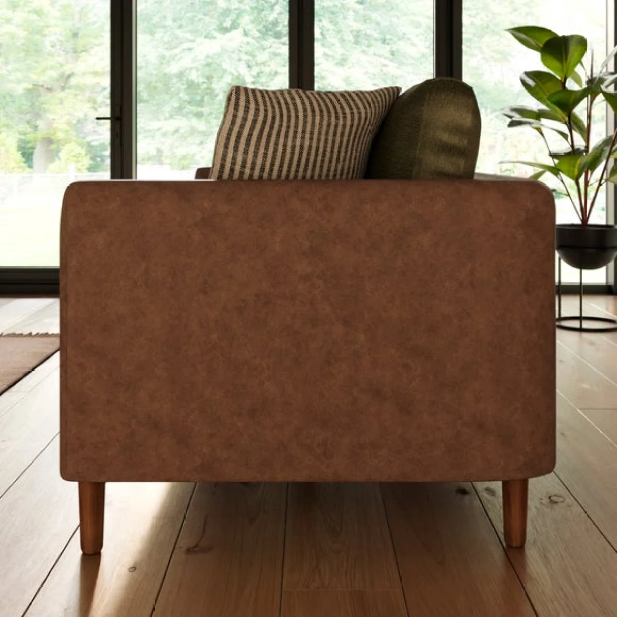 Max Combo Salvage Mix Faux Leather & Chenille 3 Seater Sofa – image 2