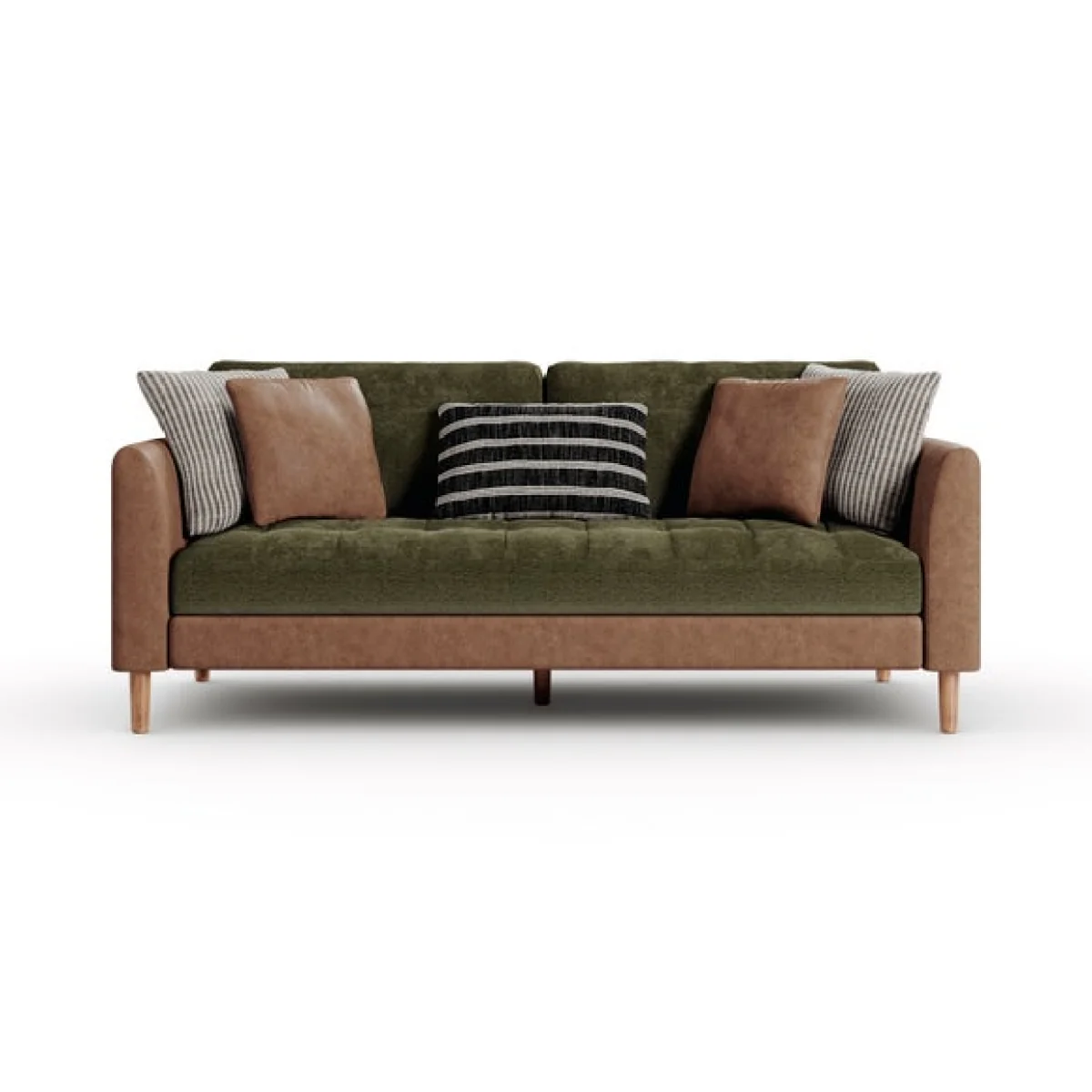 Max Combo Salvage Mix Faux Leather & Chenille 3 Seater Sofa – image 8