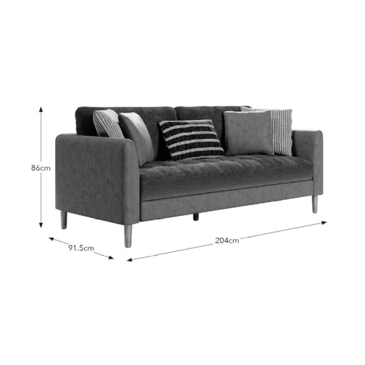 Max Combo Salvage Mix Faux Leather & Chenille 3 Seater Sofa – image 9