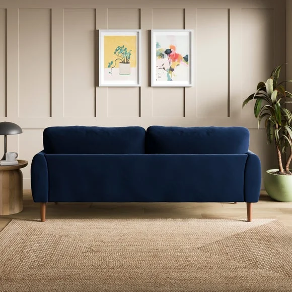 Lola Velvet Curved Arm 3 Seater Sofa – image 2