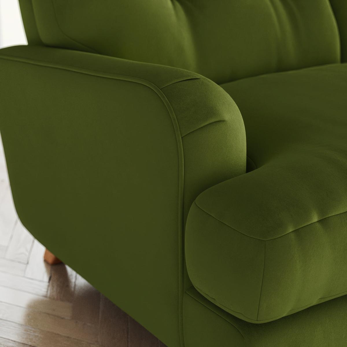 Return - Martha Matte Plush Velvet 3 Seater Sofa, Olive – image 5