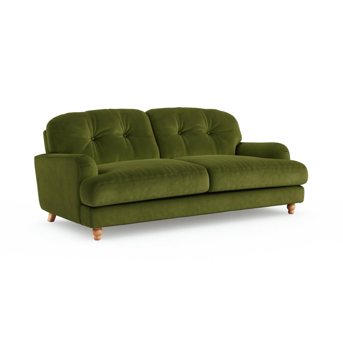 Return - Martha Matte Plush Velvet 3 Seater Sofa, Olive – image 6