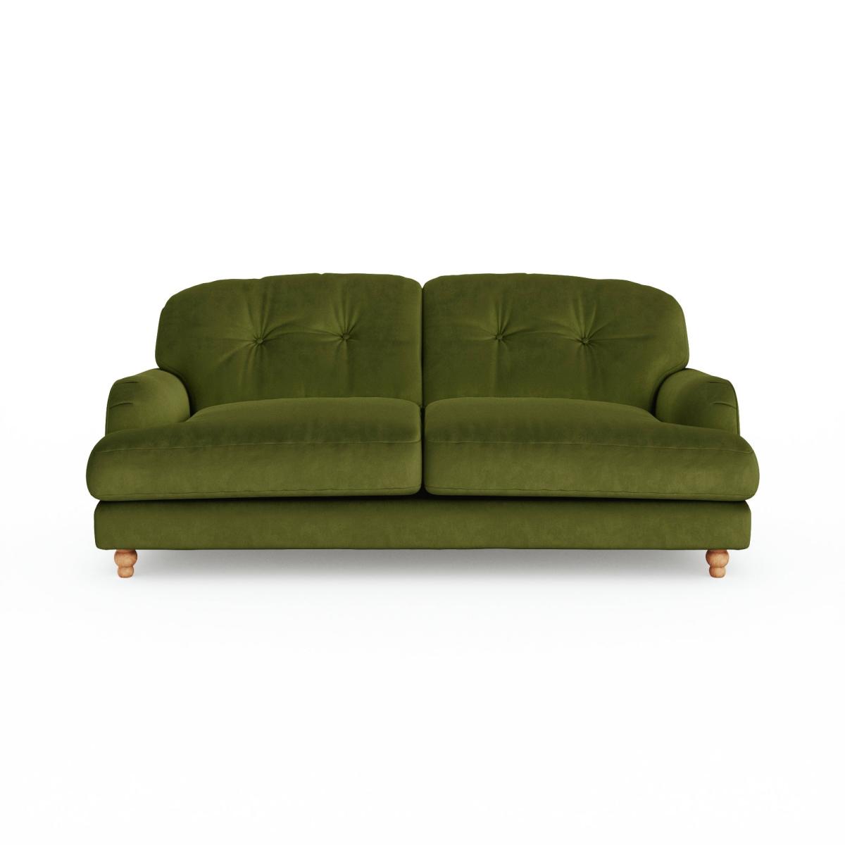 Return - Martha Matte Plush Velvet 3 Seater Sofa, Olive – image 7