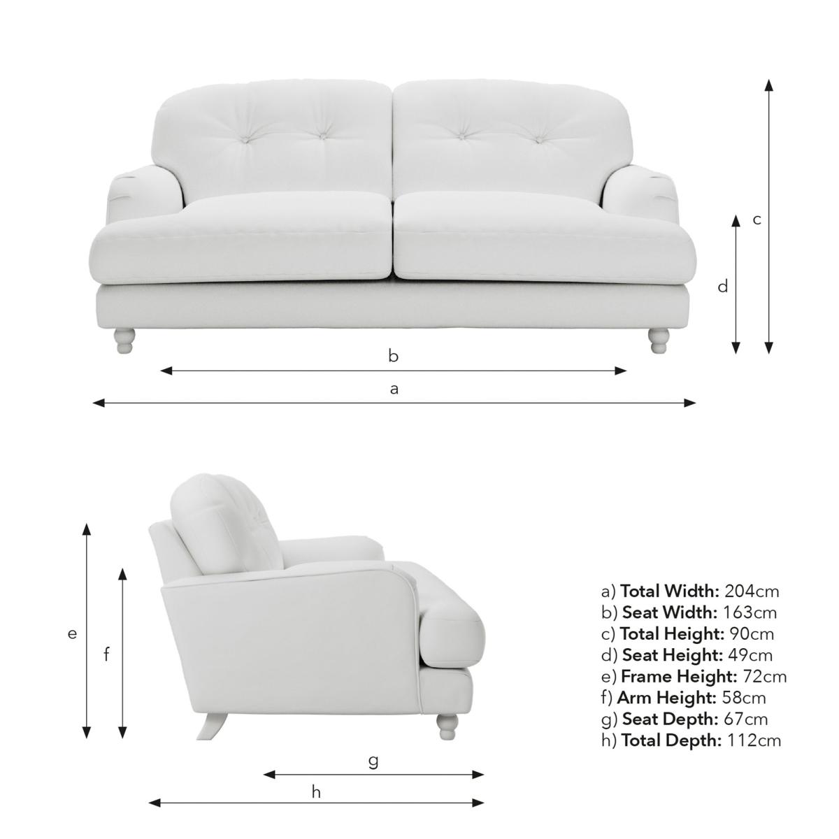 Return - Martha Matte Plush Velvet 3 Seater Sofa, Olive – image 9