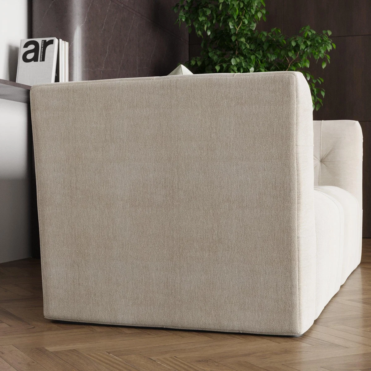 Modular Squish Natural Tonal Chenille 2 Seater Sofa Tonal Chenille Natural – image 3