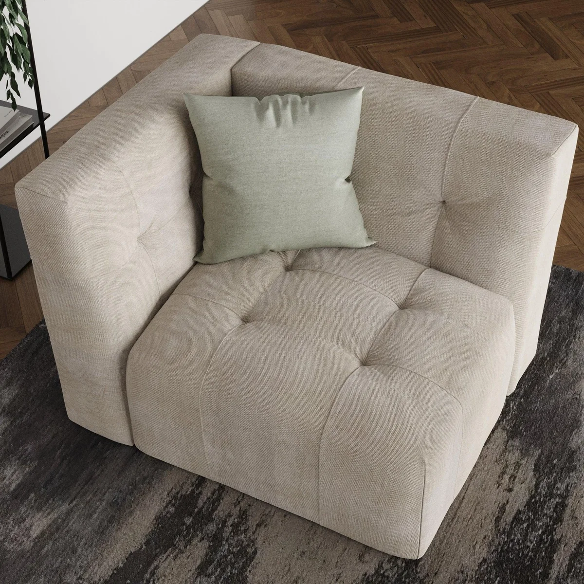 Modular Squish Natural Tonal Chenille 2 Seater Sofa Tonal Chenille Natural – image 7