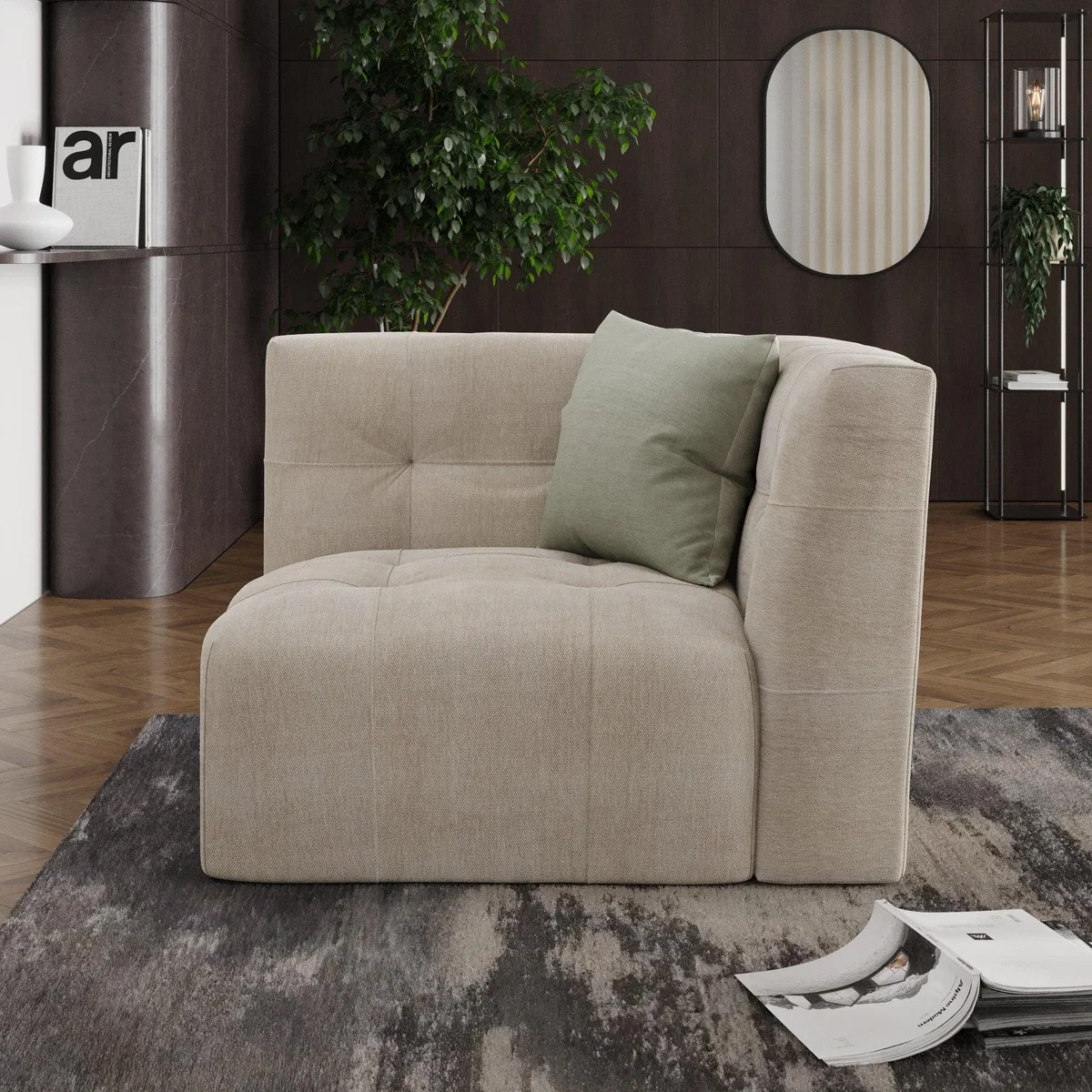 Modular Squish Natural Tonal Chenille 2 Seater Sofa Tonal Chenille Natural – image 8