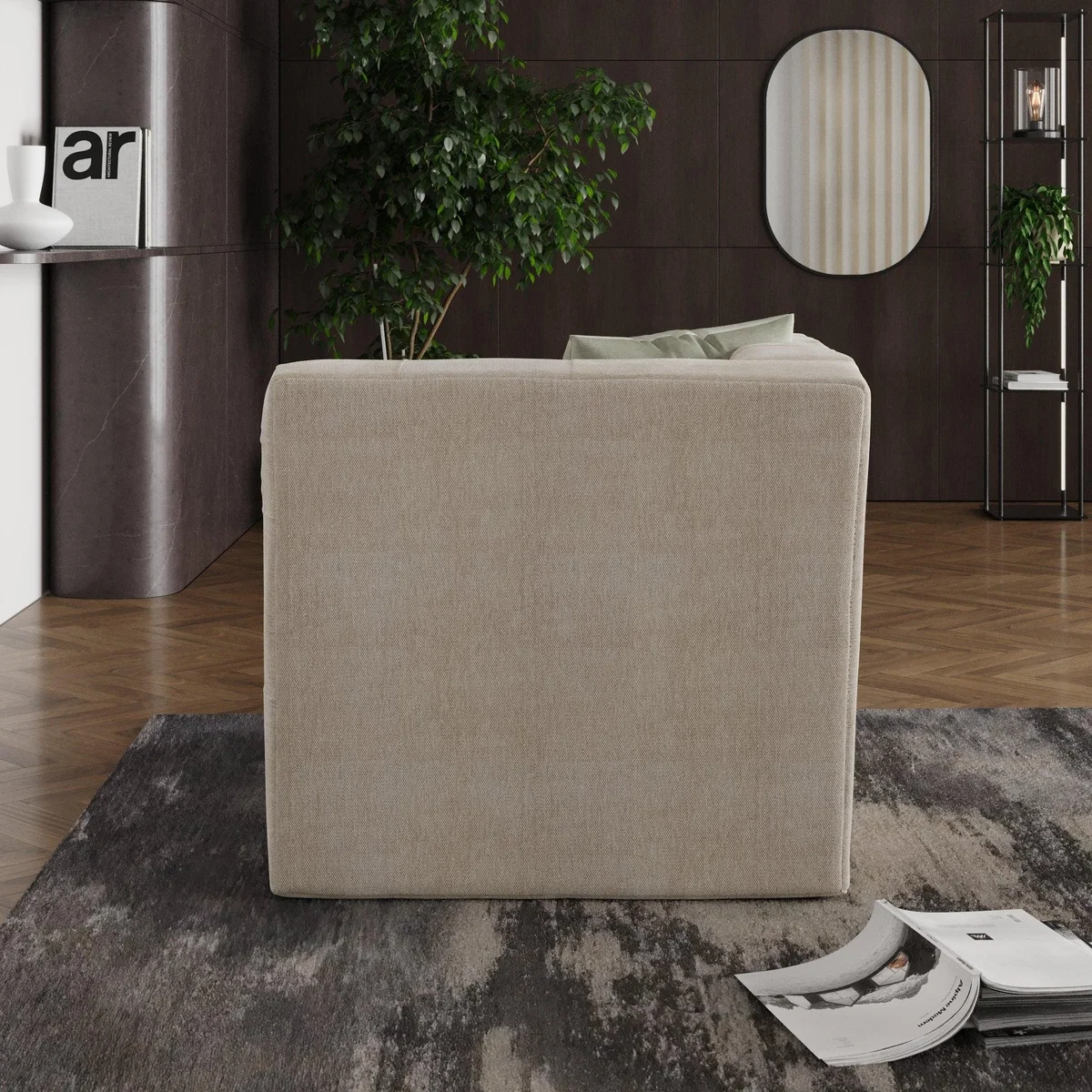 Modular Squish Natural Tonal Chenille 2 Seater Sofa Tonal Chenille Natural – image 9