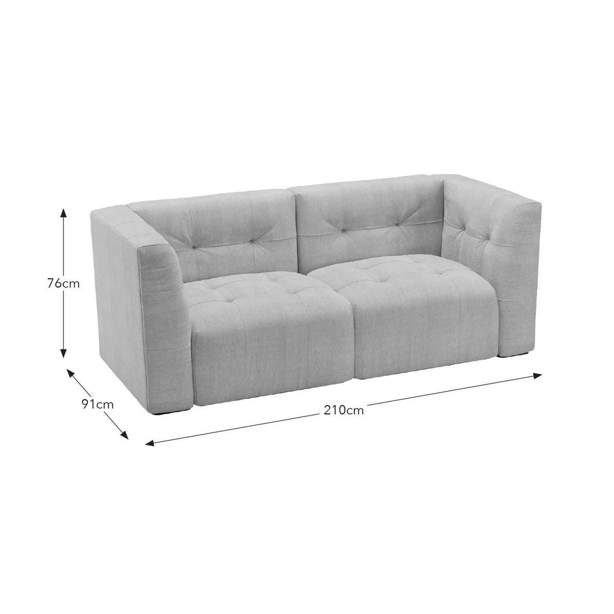 Modular Squish Natural Tonal Chenille 2 Seater Sofa Tonal Chenille Natural – image 10