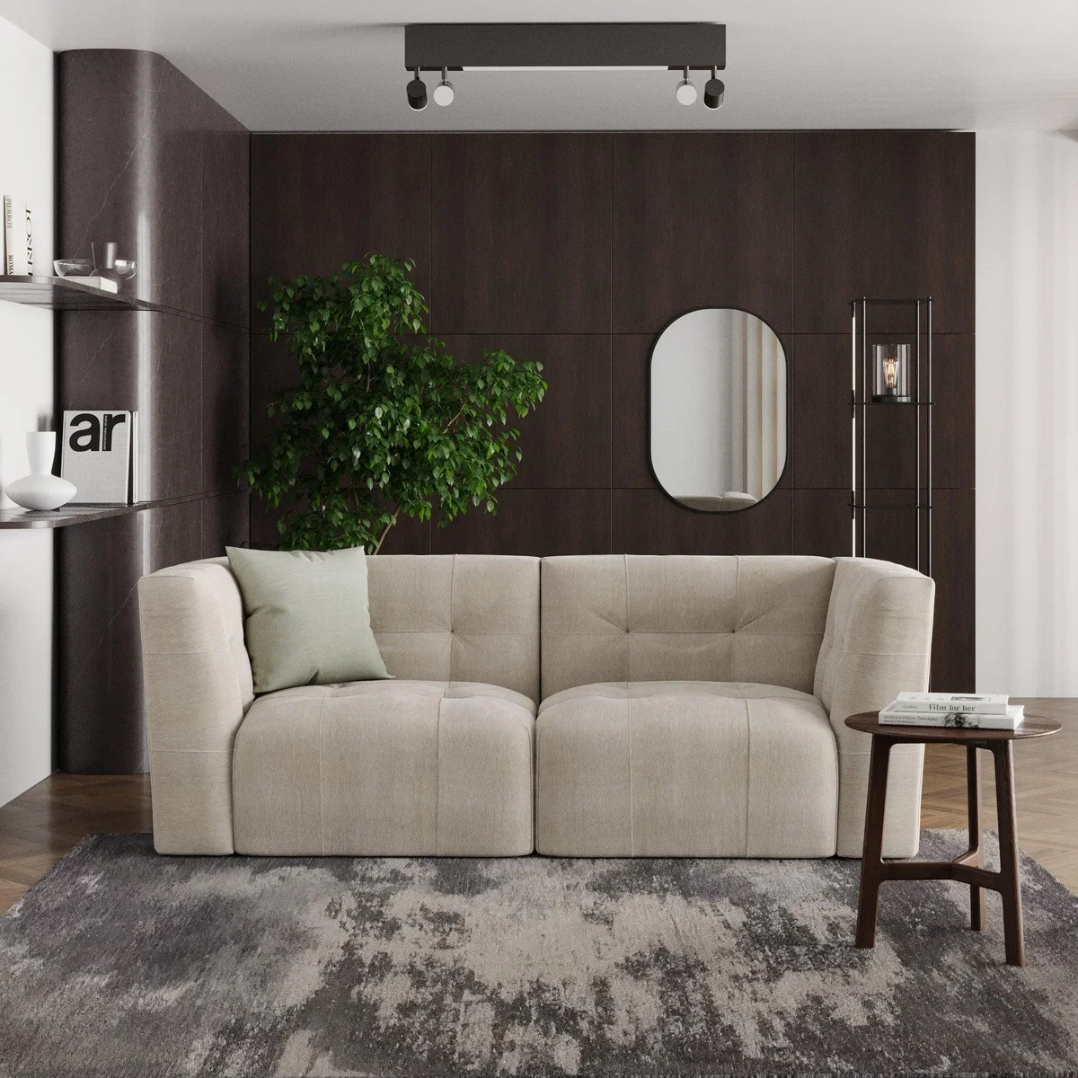 Modular Squish Natural Tonal Chenille 2 Seater Sofa Tonal Chenille Natural – image 1