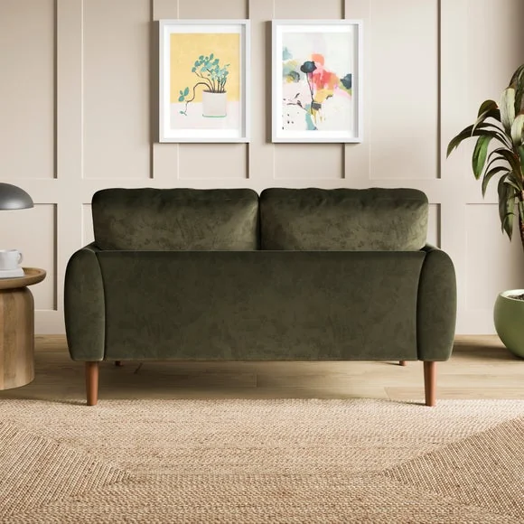 Lola Velvet Curved Arm 2 Seater Sofa – image 2