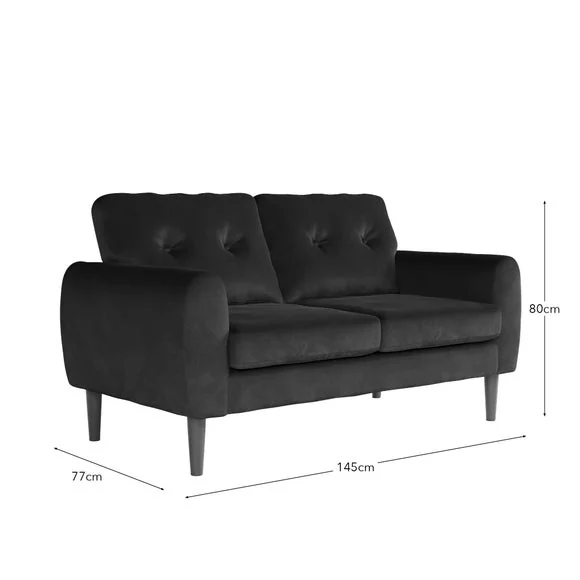 Lola Velvet Curved Arm 2 Seater Sofa – image 9