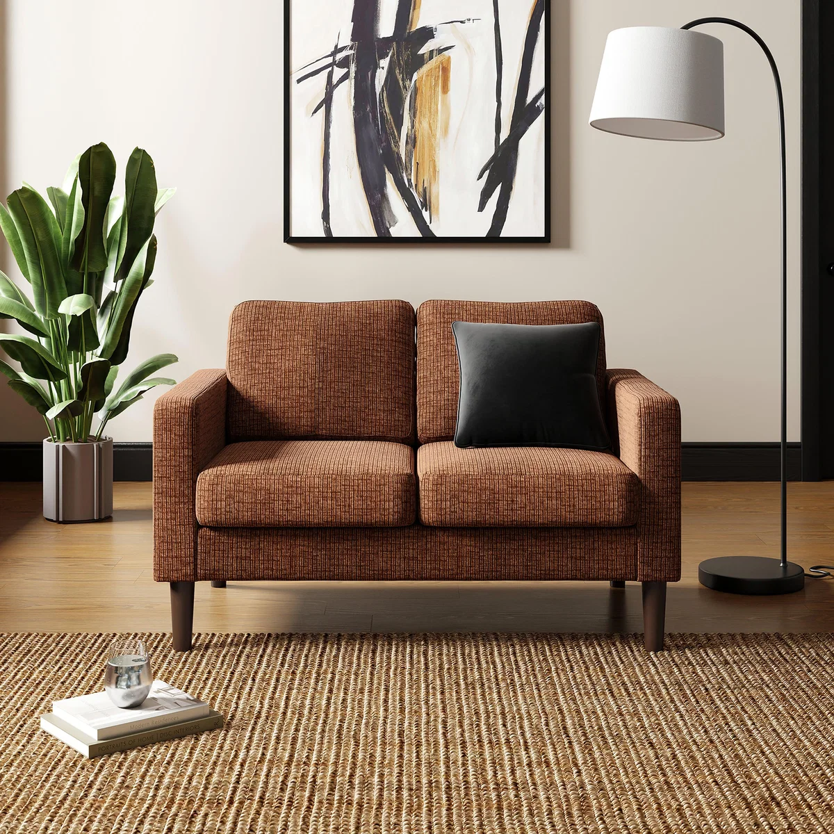 Jacob Corduroy Small 2 Seater Sofa Terracotta – image 2