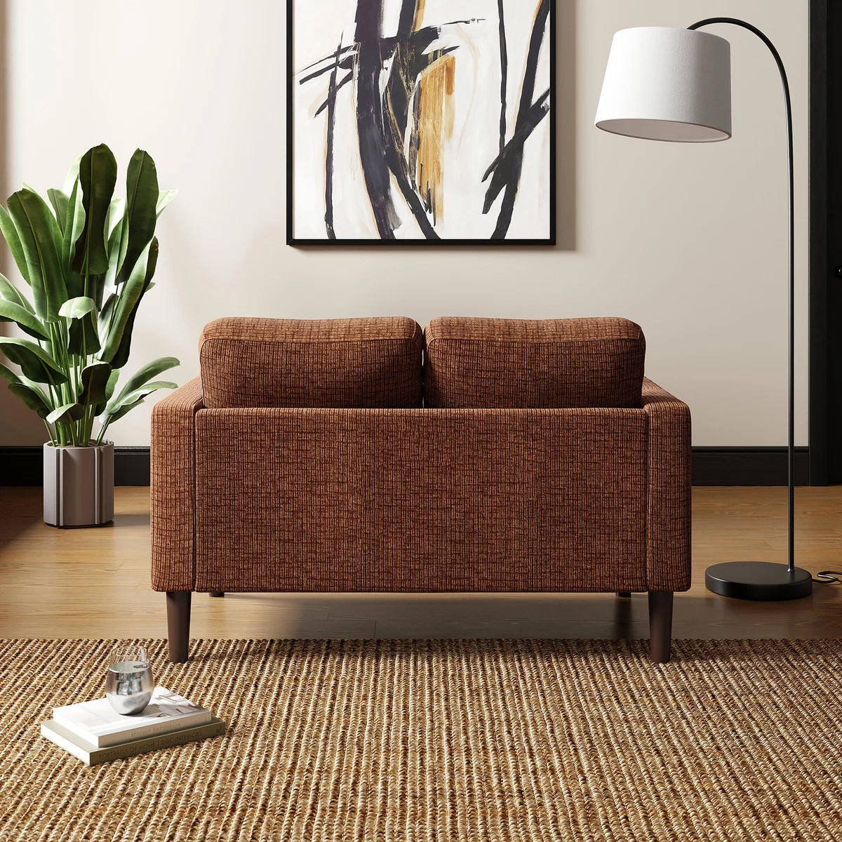 Jacob Corduroy Small 2 Seater Sofa Terracotta – image 3