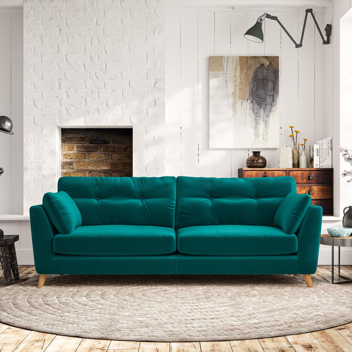 Peyton 4 Seater Sofa House Velvet Peacock – image 2
