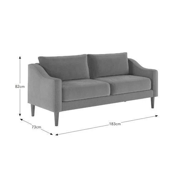 Hugo Velvet 3 Seater Sofa – image 8