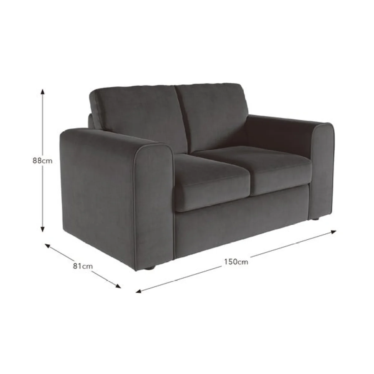 Abel Matte Velvet 2 Seater Sofa – image 9