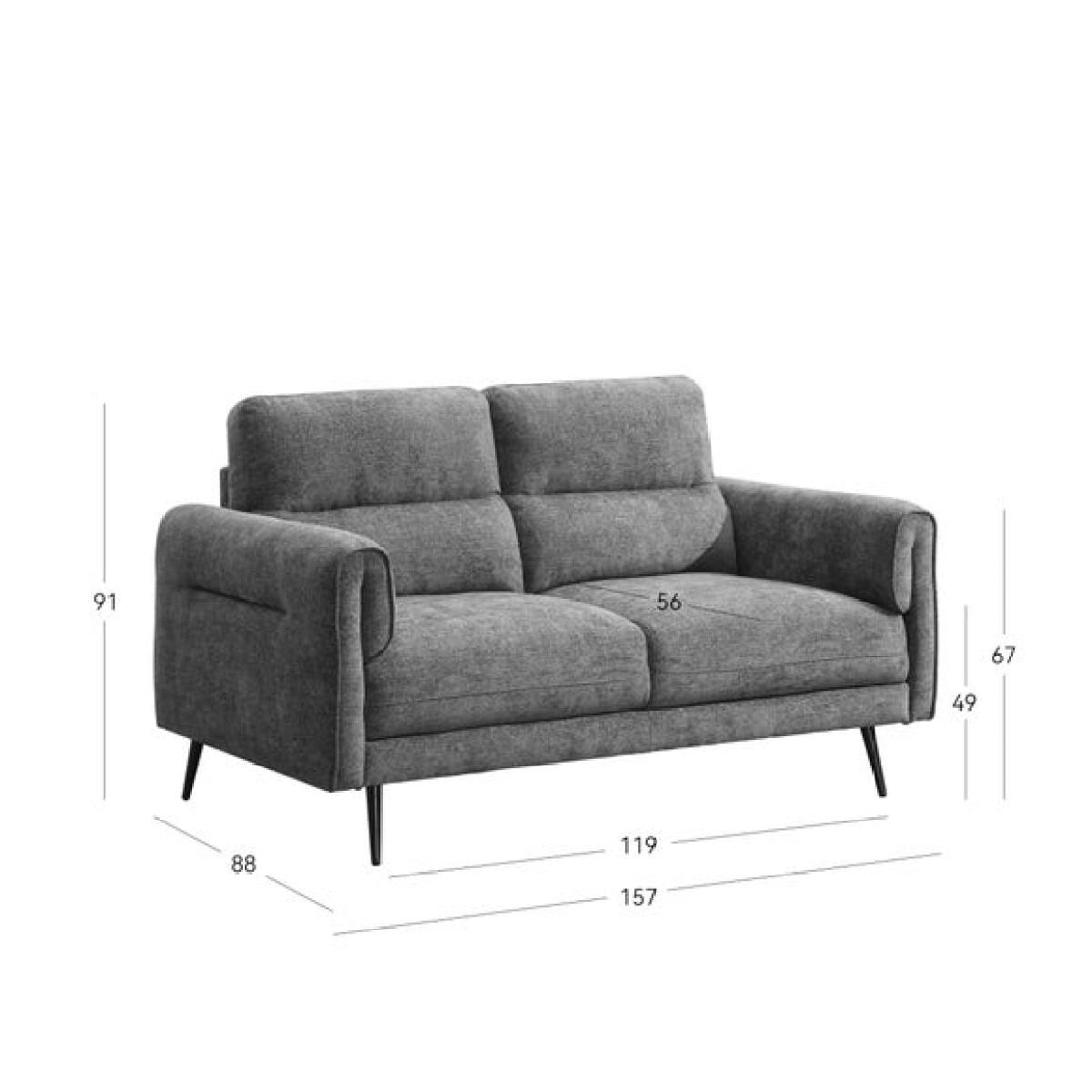 Oakley Chenille 2 Seater Sofa – image 4