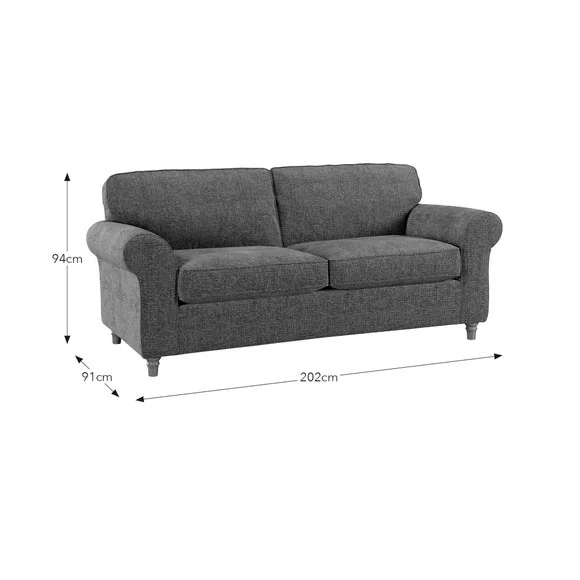 Flori Chenille Soft Texture 3 Seater Sofa – image 9