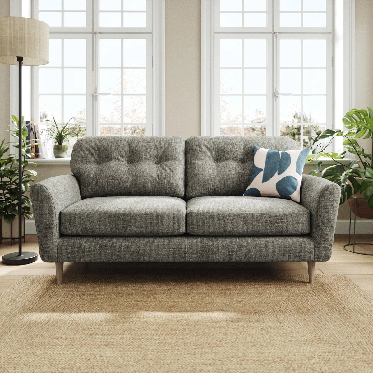 Sven Chunky Chenille 3 Seater Sofa Charcoal – image 1