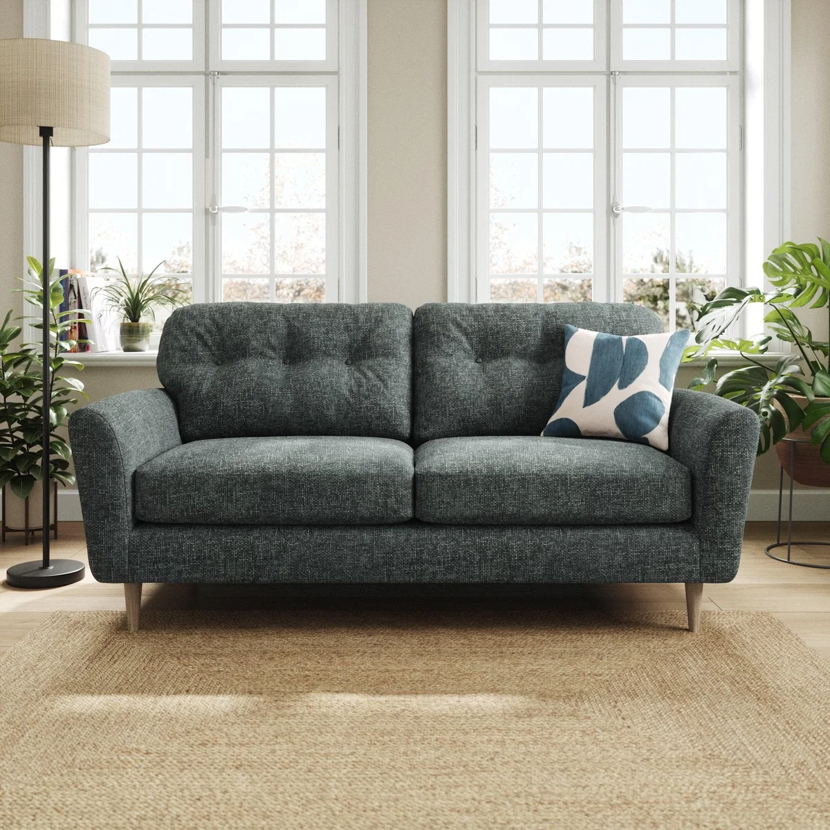 Sven Chunky Chenille 3 Seater Sofa Navy – image 1