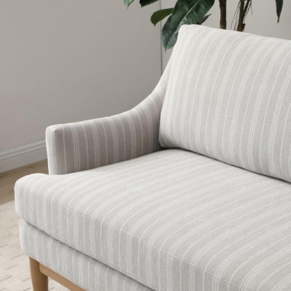 Zella Natural Striped Chenille 2 Seater Sofa – image 3