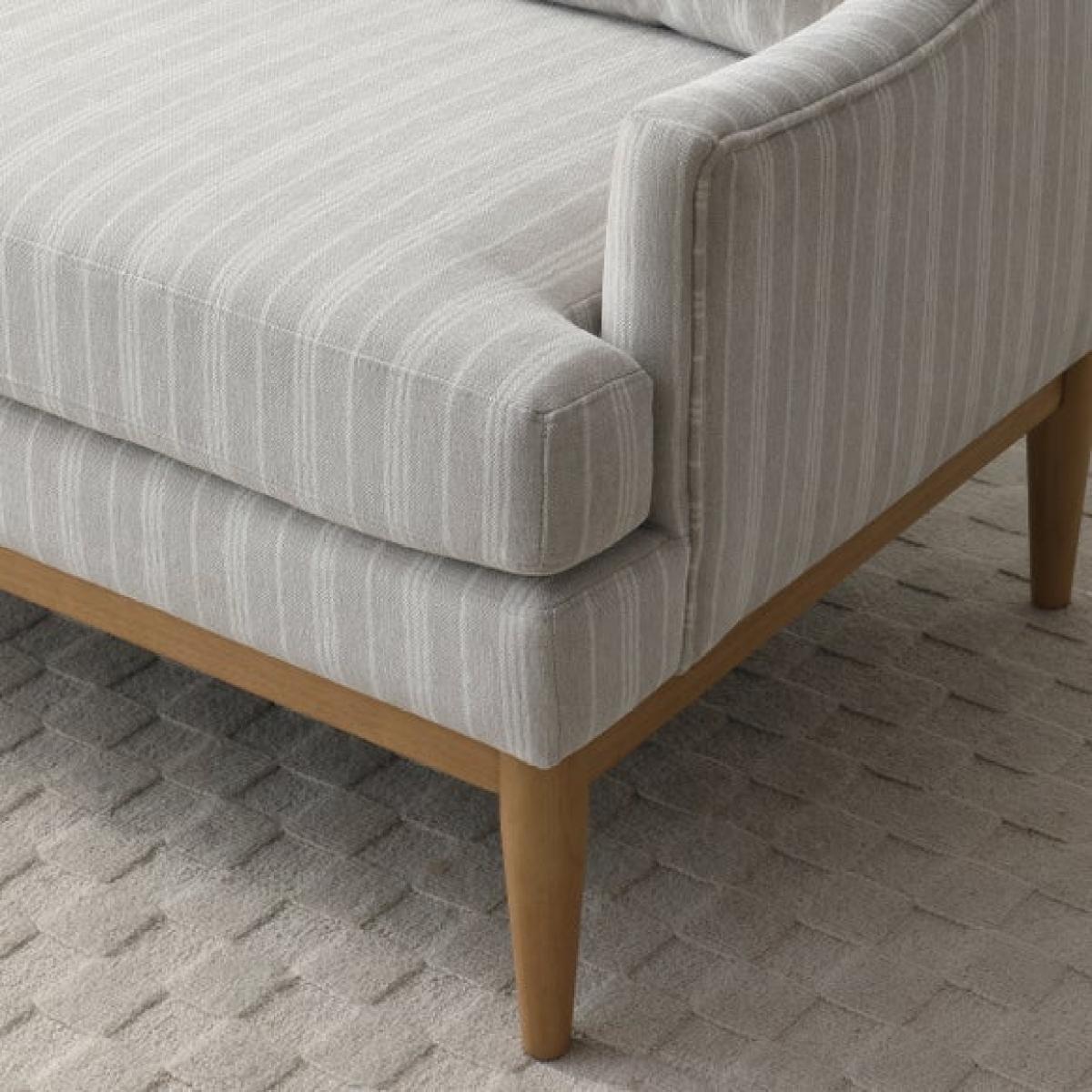 Zella Natural Striped Chenille 2 Seater Sofa – image 4