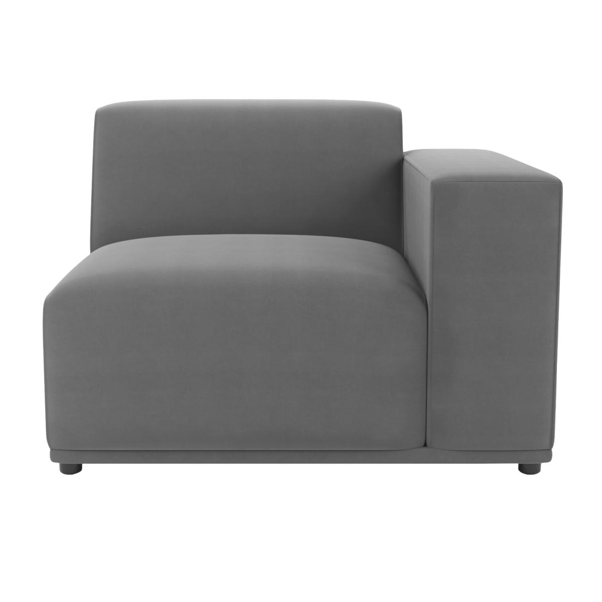 Modular Cruz Grey Velvet 3 Seater Sofa Steeple Grey – image 4