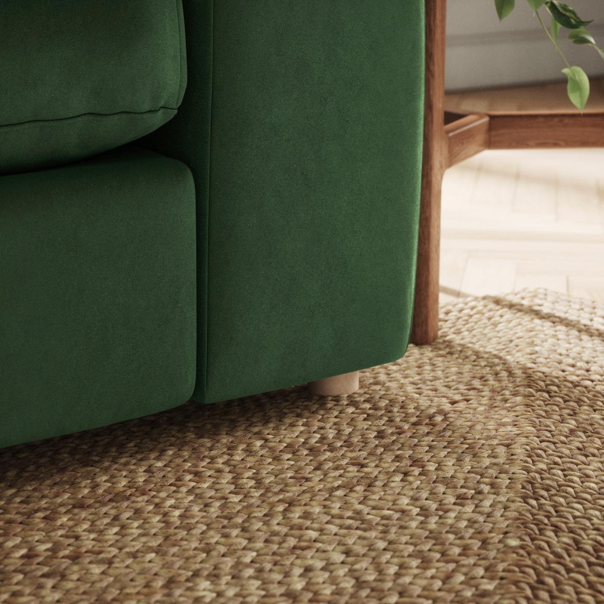 Full Circle Austin Cosy Velvet 4 Seater Sofa Bottle Green – image 4