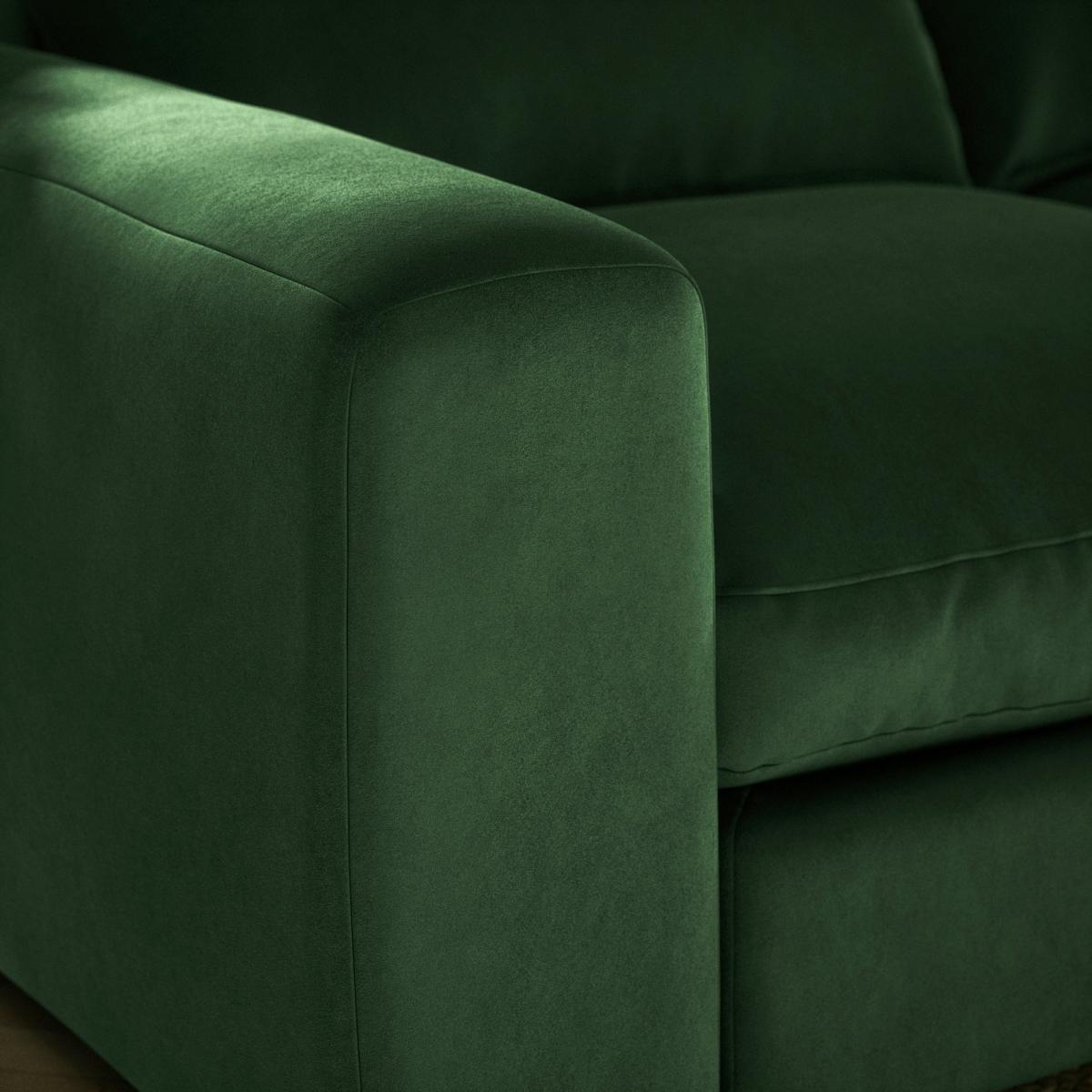 Full Circle Austin Cosy Velvet 4 Seater Sofa Bottle Green – image 5