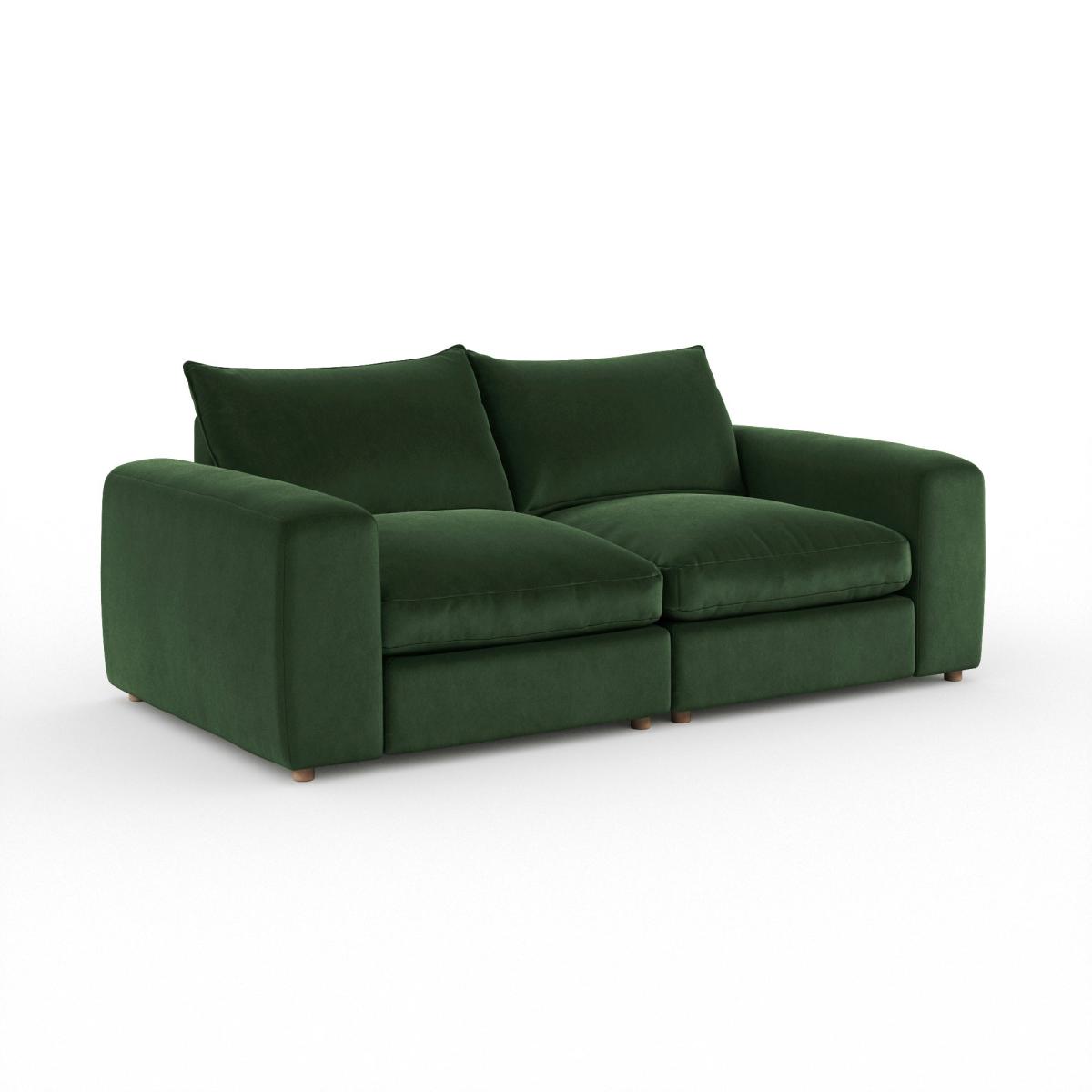 Full Circle Austin Cosy Velvet 4 Seater Sofa Bottle Green – image 6