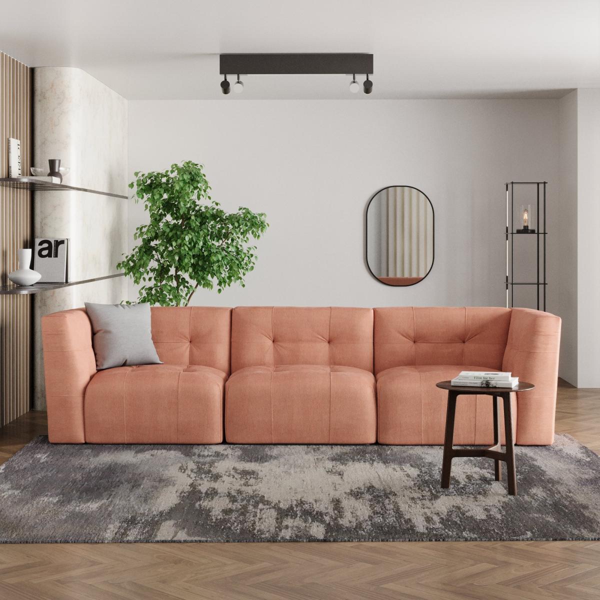 Modular Squish Clay Tonal Chenille 3 Seater Sofa Tonal Chenille Clay – image 2
