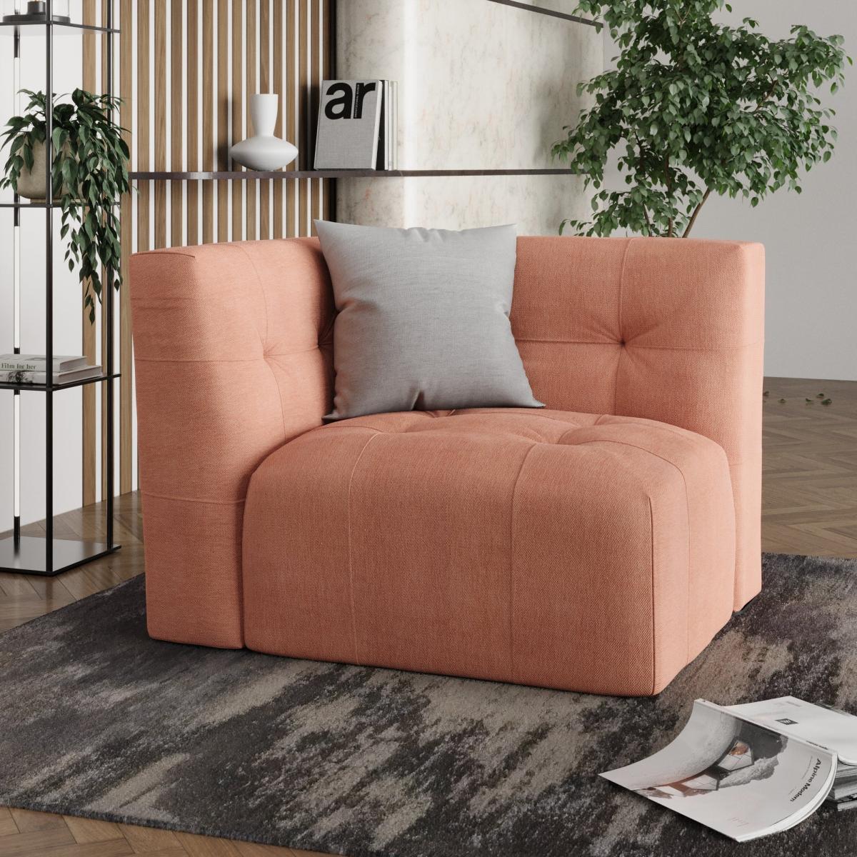 Modular Squish Clay Tonal Chenille 3 Seater Sofa Tonal Chenille Clay – image 8