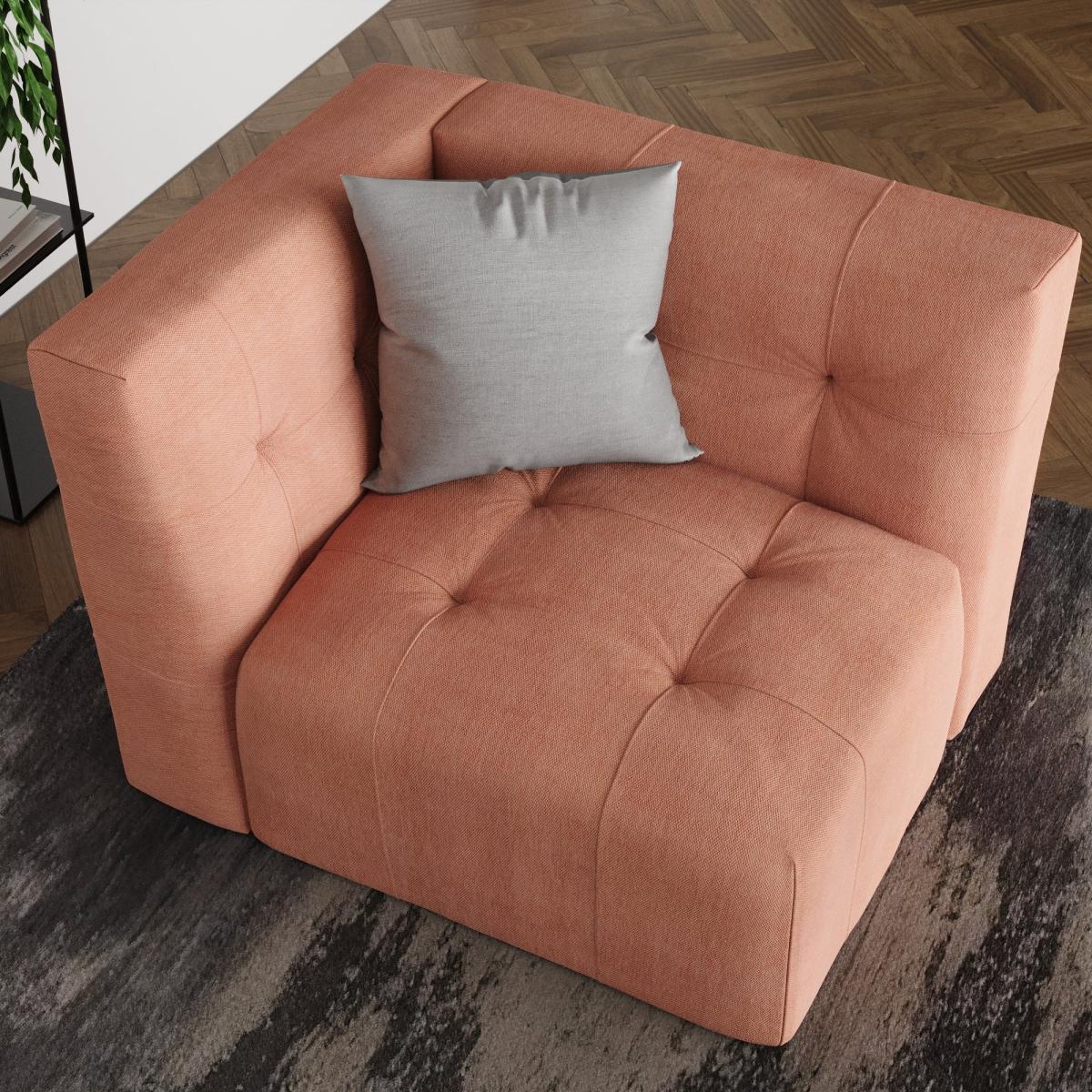 Modular Squish Clay Tonal Chenille 3 Seater Sofa Tonal Chenille Clay – image 9