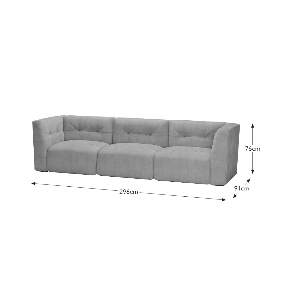 Modular Squish Clay Tonal Chenille 3 Seater Sofa Tonal Chenille Clay – image 10