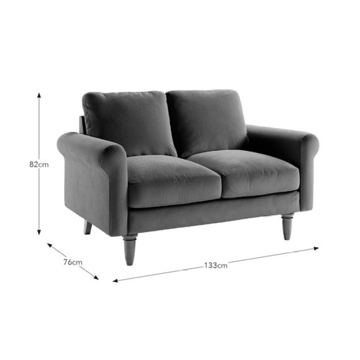 Maeve Compact Olive Velvet 2 Seater Sofa – image 8