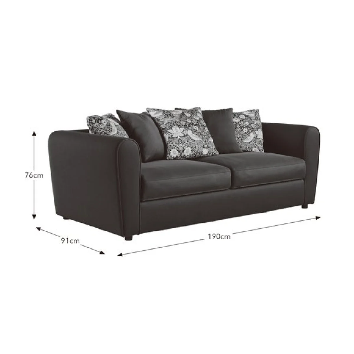 Blake Opulent Velvet William Morris Combo 3 Seater Sofa – image 10