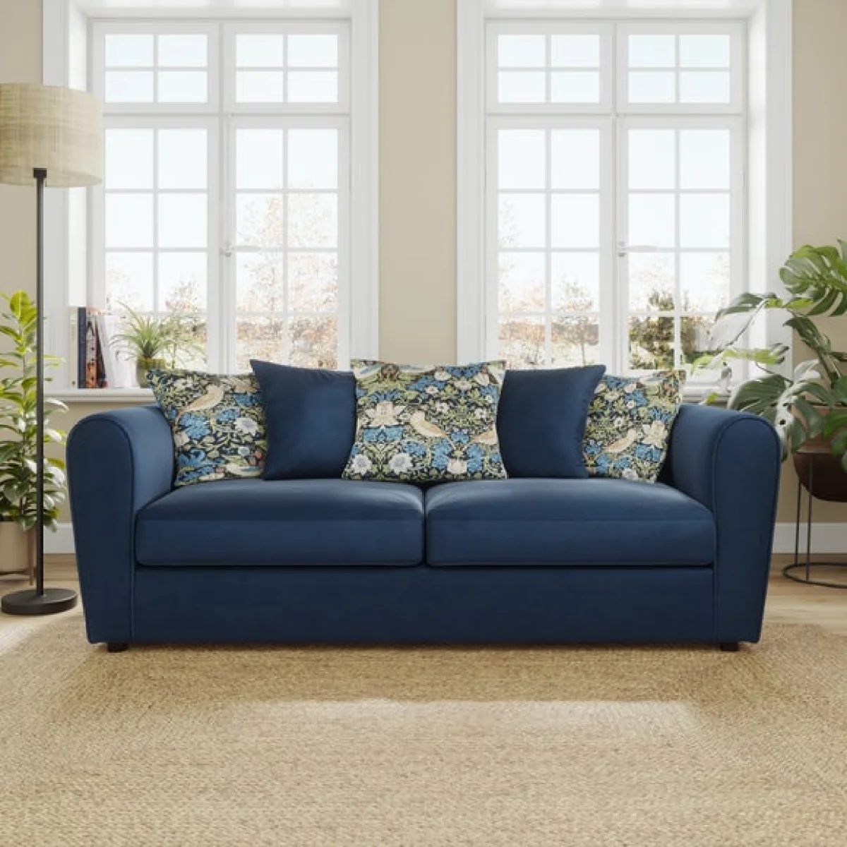 Blake Opulent Velvet William Morris Combo 3 Seater Sofa – image 1