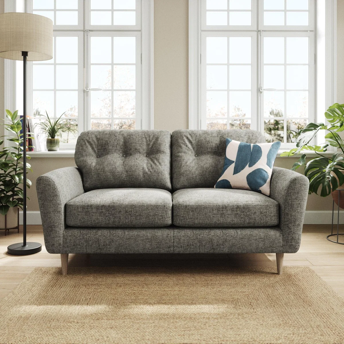 Sven Chunky Chenille 2 Seater Sofa Charcoal – image 1